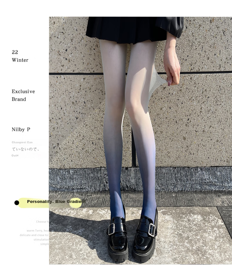 LangSha Ultra-Thin Sexy Pure Desire Gradient Black Stockings, Leg-Flattering Internet Celebrity Style, Candy-Colored Pantyhose 13