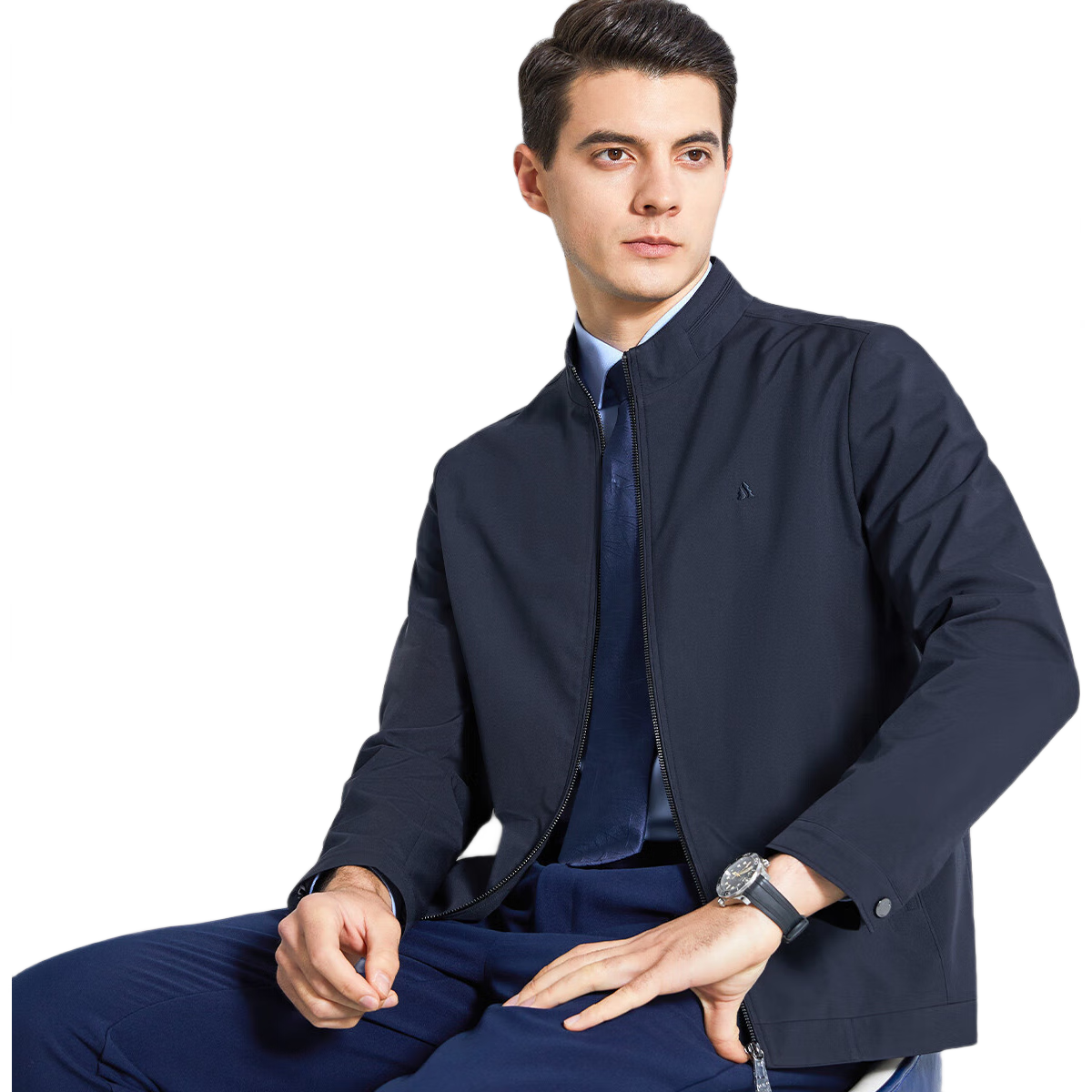 FIRS [Tie-Knit Stand Collar] Jacket for Men, 2026 Spring And Autumn New Business Casual Commute Stand Collar Comfortable Menswear