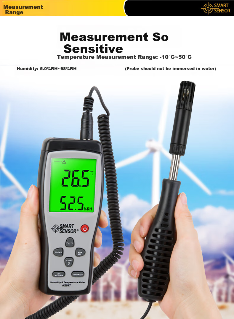 Xima AS847 Industrial-Grade Temperature And Humidity Meter, Environmental Temperature And Humidity Tester, Temperature And Humidity Testing Instrument 3