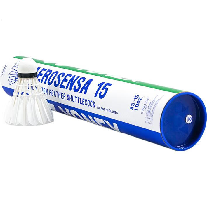 Воланы для бадминтона YONEX AS15, натуральный пробка, гусиное перо, 12 шт.