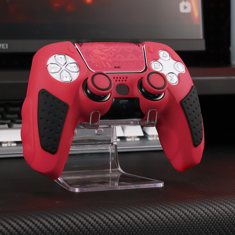 Liangzhi PS5 Controller Silicone Case, Joystick Cover, Button Cover, Non-Slip Protective Shell, Rechargeable PS5 Controller Protective Silicone Case Set, Monster Hunter PS5 Gaming Accessories L1117 1