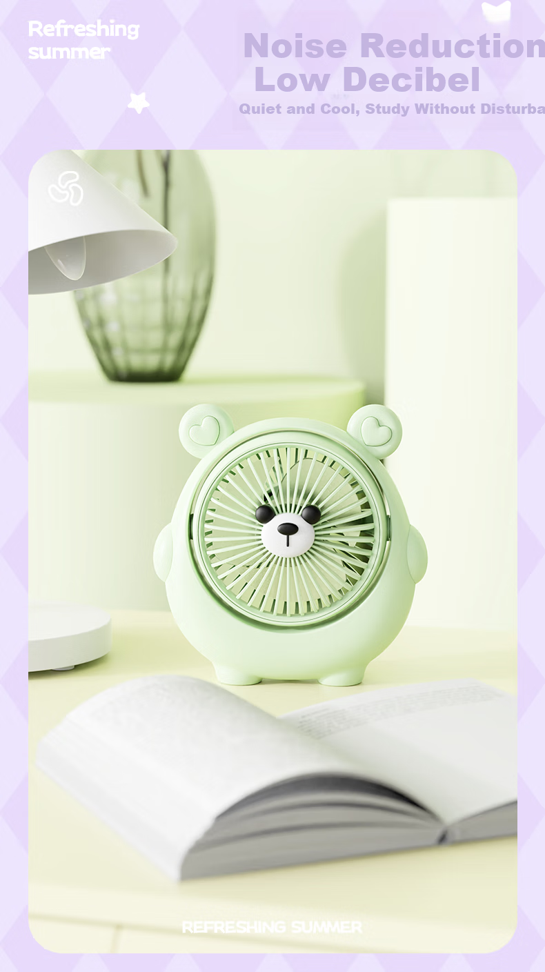 Ouliwen USB Rechargeable Mini Fan, Low Noise with Three Speeds, Portable And Compact, Dual-Use for Desktop And Handheld, Quiet Operation, Strong Airflow, Electric Fan for Office And Dormitory Use 7