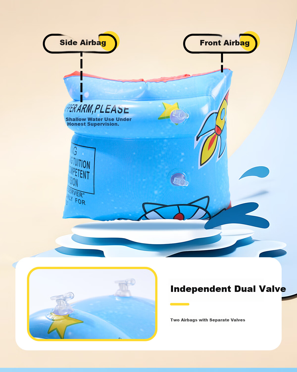 361° Children's Swimming Arm Rings, Water Sleeves, Swimming Equipment, Beginner Swimming Training, Baby Swimming Arm Rings, Floating Sleeves 8