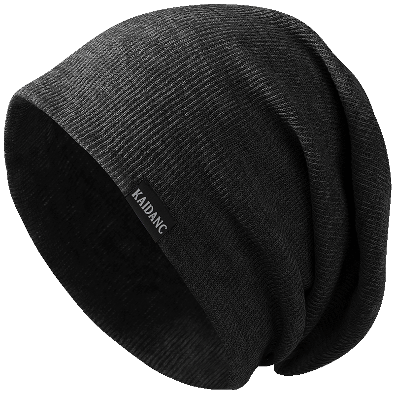 Yu Zhaolin Unisex Four-Season Lightweight Windproof Head Protection Beanie Hat Black