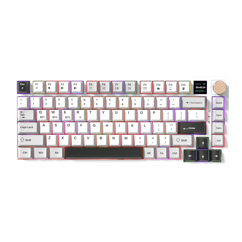 Lenovo Invests in Brand Yinengzhe Custom Mechanical Keyboard, Bluetooth Wireless, Gasket Structure, Screen Display Knob, Suitable for Xiaoxin/Rescuer, Linear Feel, Jizhou MK82