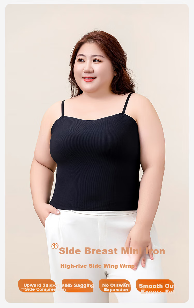 FitonTon Plus Size Camisole Tank Top for Women with Built-In Bra Pads, Slimming for Large Breasts, No Need to Wear Bra, 2L 5