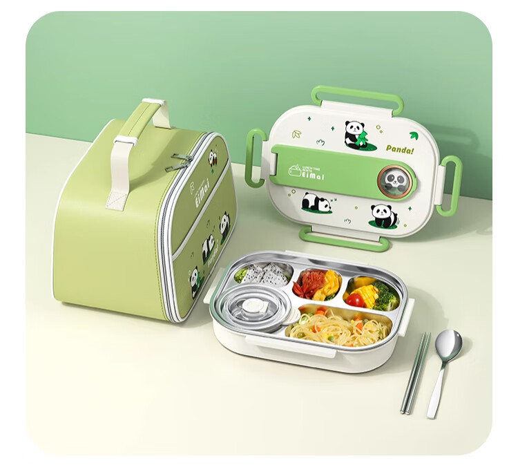 KATEI STORY Japanese Lunch Box, 316 Food-Grade, for Primary School Students, Insulated School Lunch Box for Grades 1-3, Large Capacity Compartmentalized Meal Container 5