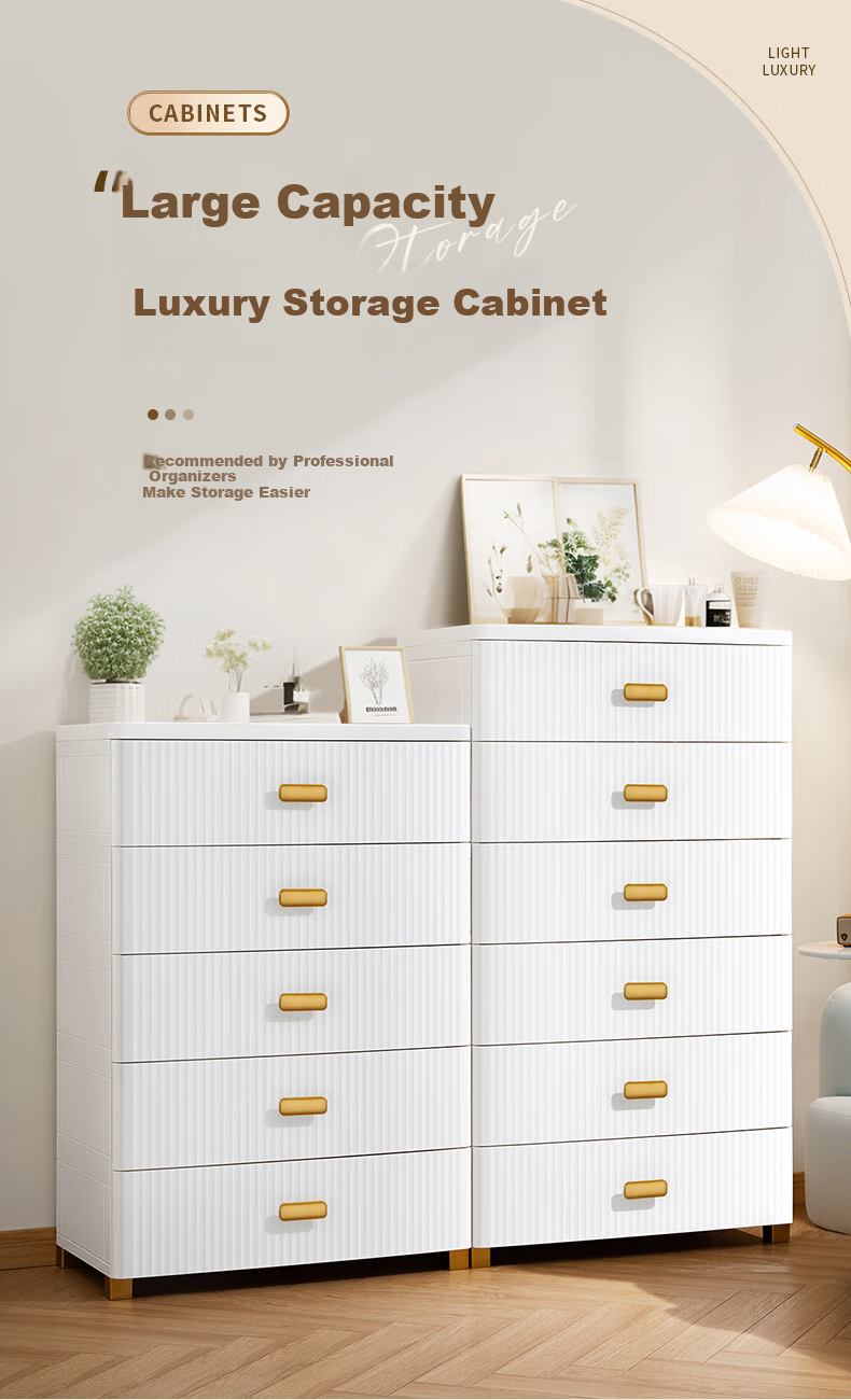 JEKO&JEKO Drawer Storage Cabinet, Bedroom Living Room Storage Cabinet, Wardrobe, Bedside Table, Toy Snack Organizer Cabinet, Five-Drawer Chest, Five-Tier 1