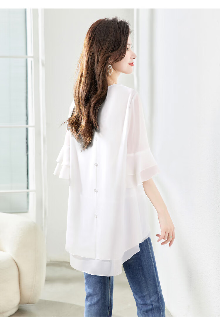 Cypress House Printed Shirt 2026 Spring Summer New Women's Elegant Loose Slim Ruffle Cuff Top 8