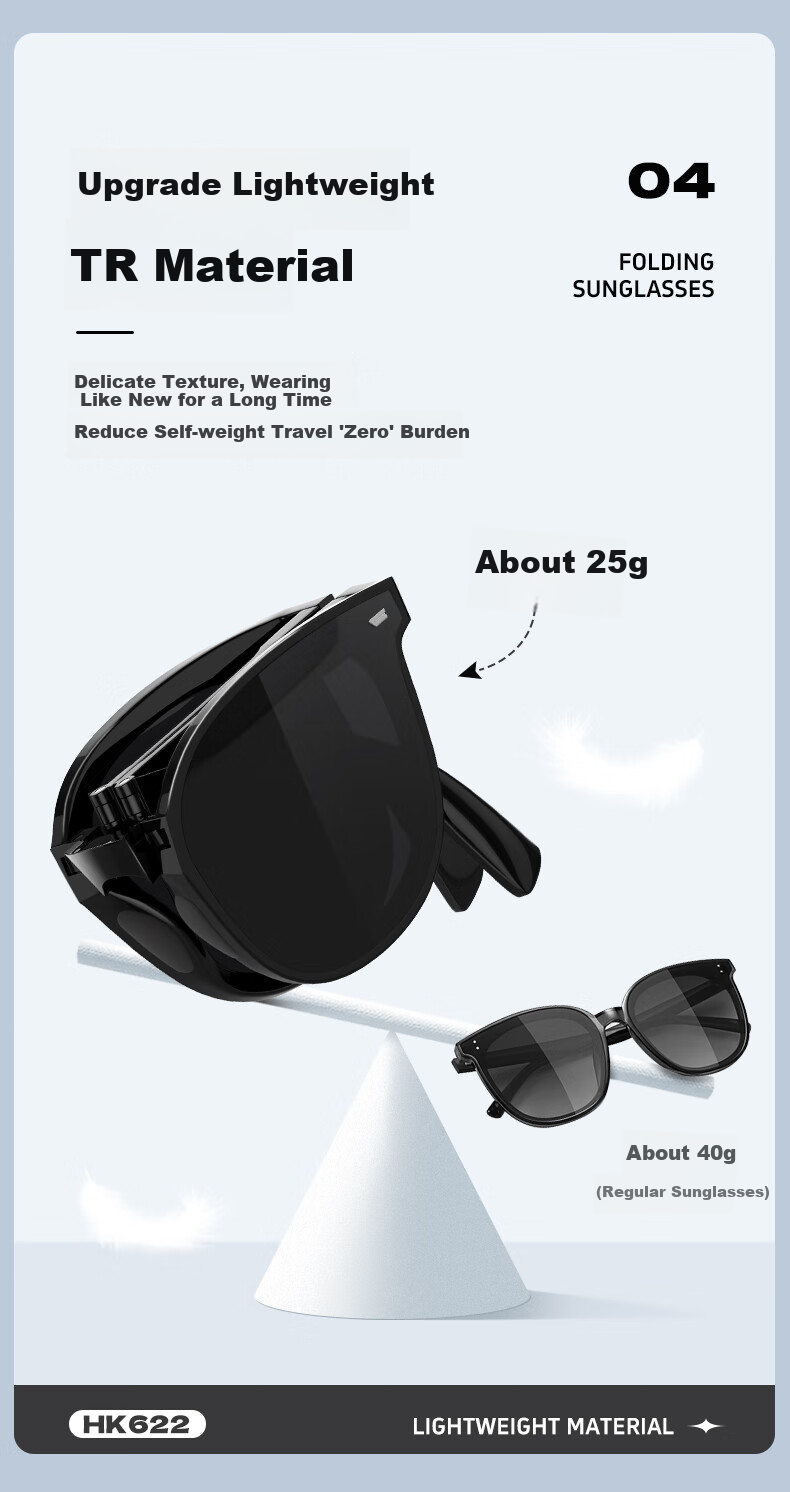HELEN KELLER Sunglasses for Men And Women, UV Protection Polarized Foldable Driving Glasses HK622H01 2