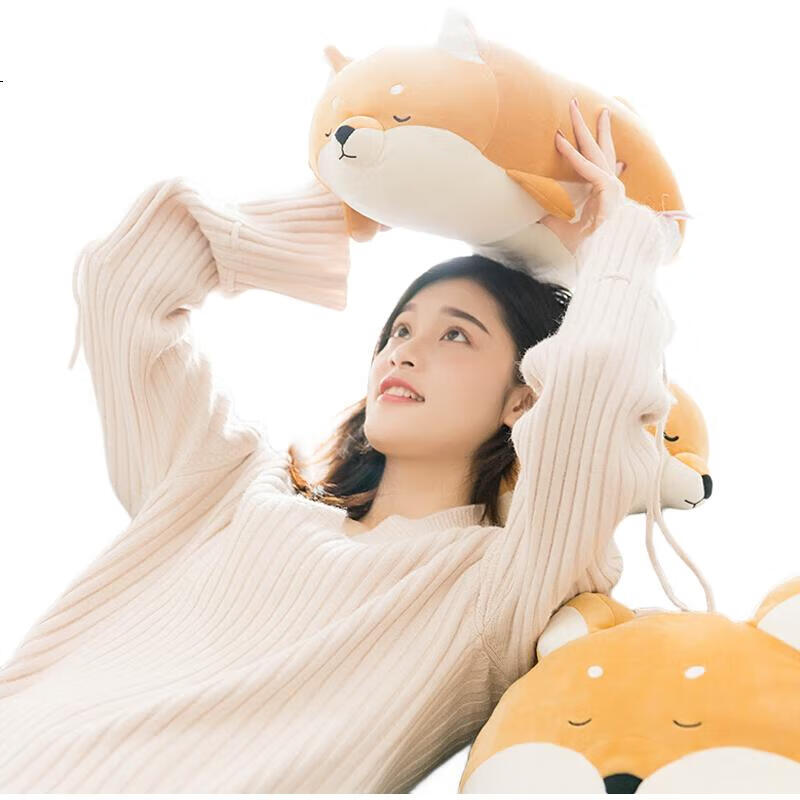 Плед MINISO "Милая собачка" из плюша, лежащая поза, игрушка-подушка для сна, подарок на день рождения