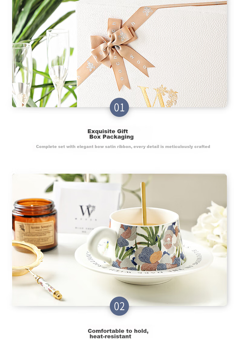 WOOCH [Mid-Autumn Festival Gift] Wedding Coffee Cup Gift Box for Newlyweds, Housewarming, Birthday Gifts for Bride And Groom 8