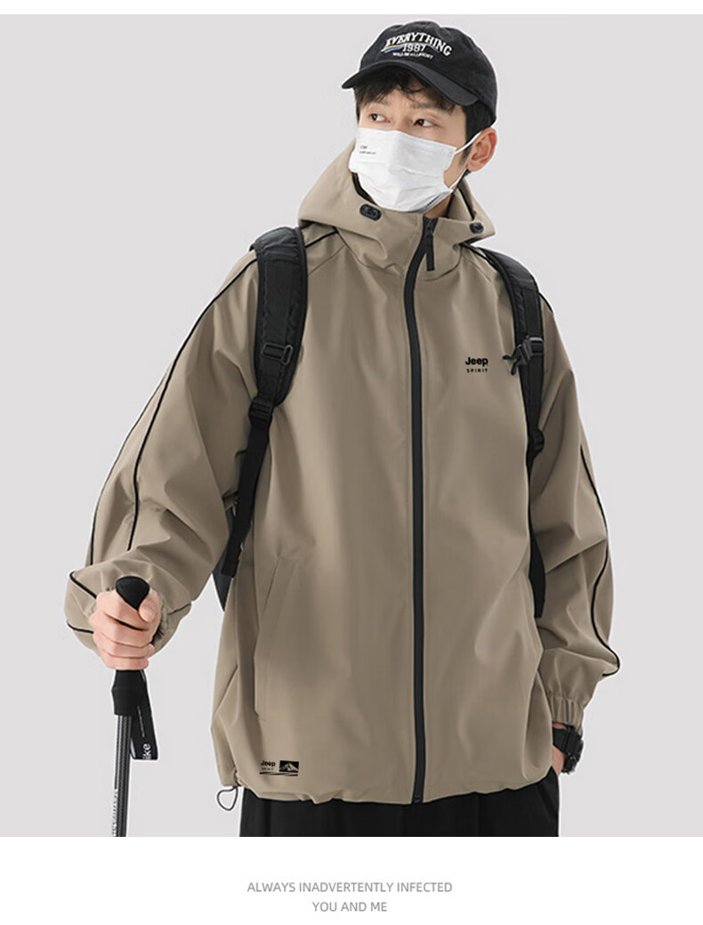 JEEP SPIRIT Men's Autumn Casual Jacket Outdoor Black M 6