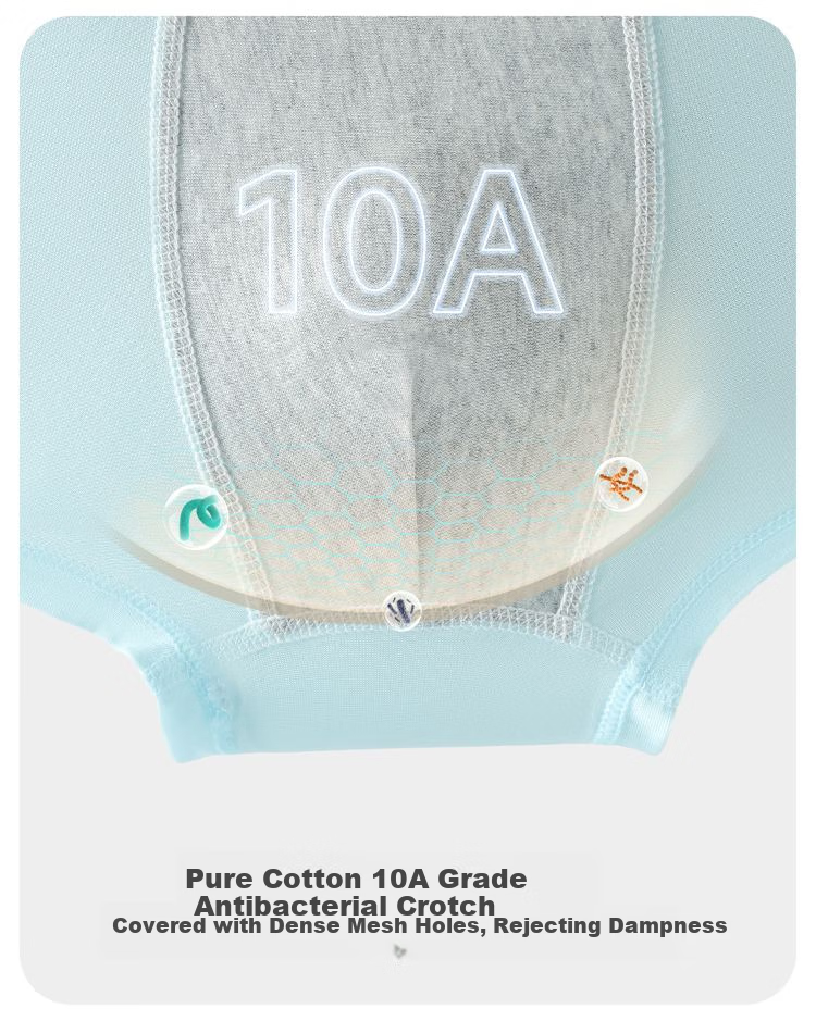 Bingxuemumian Children's Underwear for Boys, Summer Ice Silk, 10A Grade Antibacterial Pure Cotton Gusset, Boxer Briefs for Older Boys, Mid-Length Shorts 5