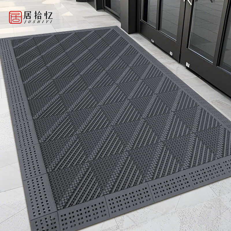 Придверный коврик Jushiyi Outdoor Spliced Non-Slip Dust Removal Mud Scraper Floor Mat для отелей, компаний, офисных зданий, входной коврик, усиленная одинарная щетка, 90*120 см