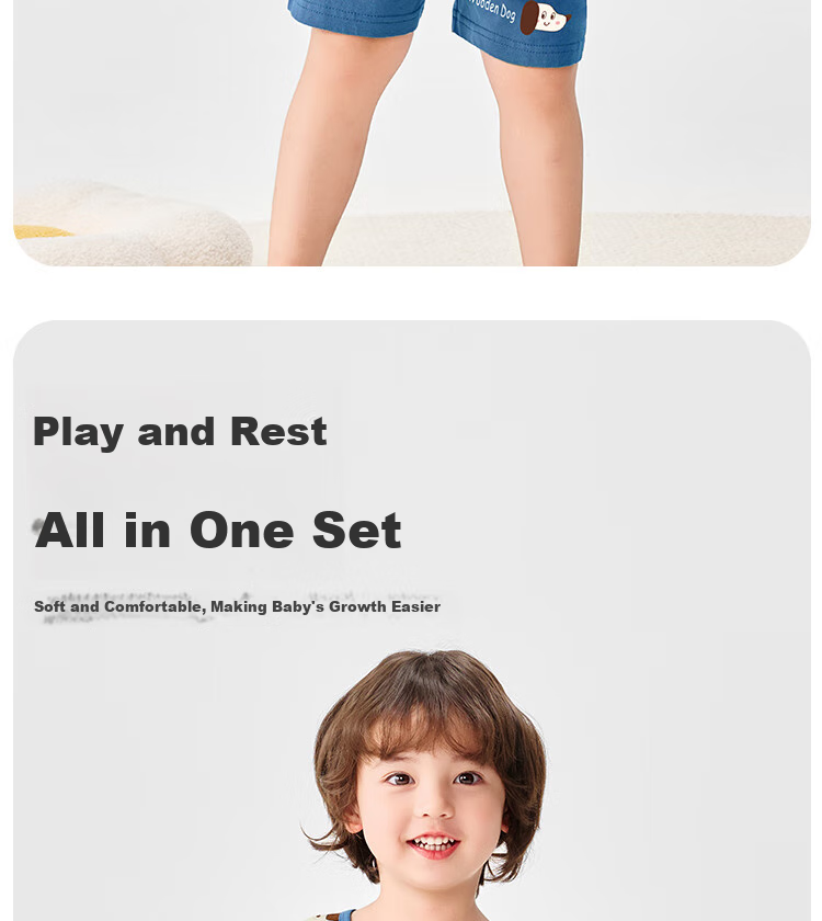 Badibadi Children's Clothing, Summer 2026 New Style, Pure Cotton Baby Short-Sleeve Shorts Set, Lightweight And Breathable, Boys' Clothes 8