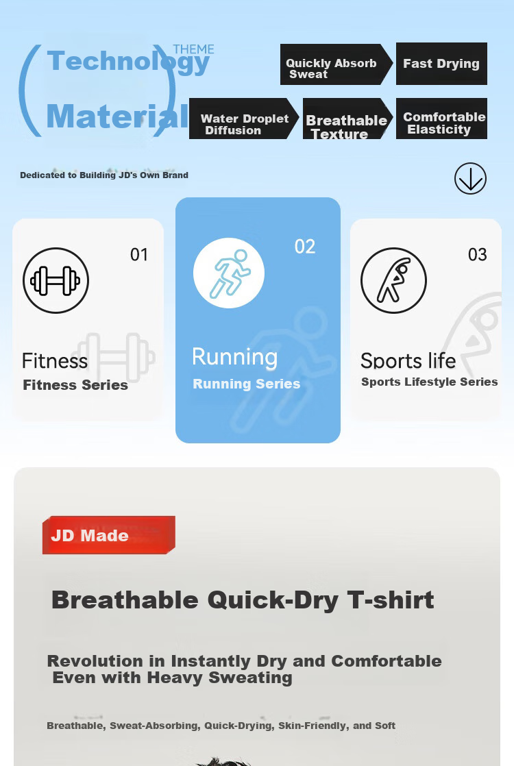 JD Original Ultra-Breathable Quick-Dry T-Shirt for Running And Fitness, Short Sleeve 2-Pack Sports Set, Black And White, Size M 1