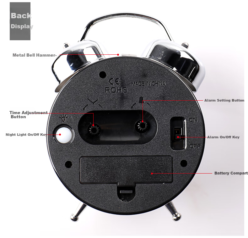 Hense Creative Alarm Clock for Students, Loud Volume Bedside Clock, Extra Loud Alarm for Lazy People, Desktop Hourglass Alarm HA17 Anchor 11