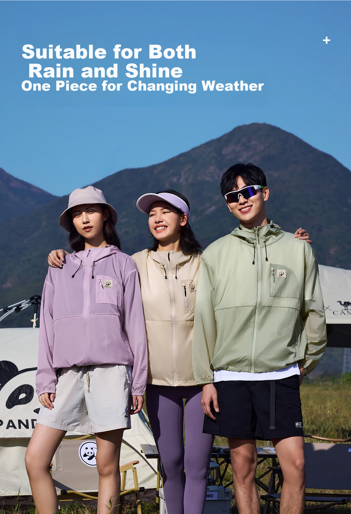 Panda Camel Series Cooling Sunscreen Jacket for Women, Sun Protection and Water-Repellent Outdoor Fishing Shirt for Men, Phantom Black, XXL 3