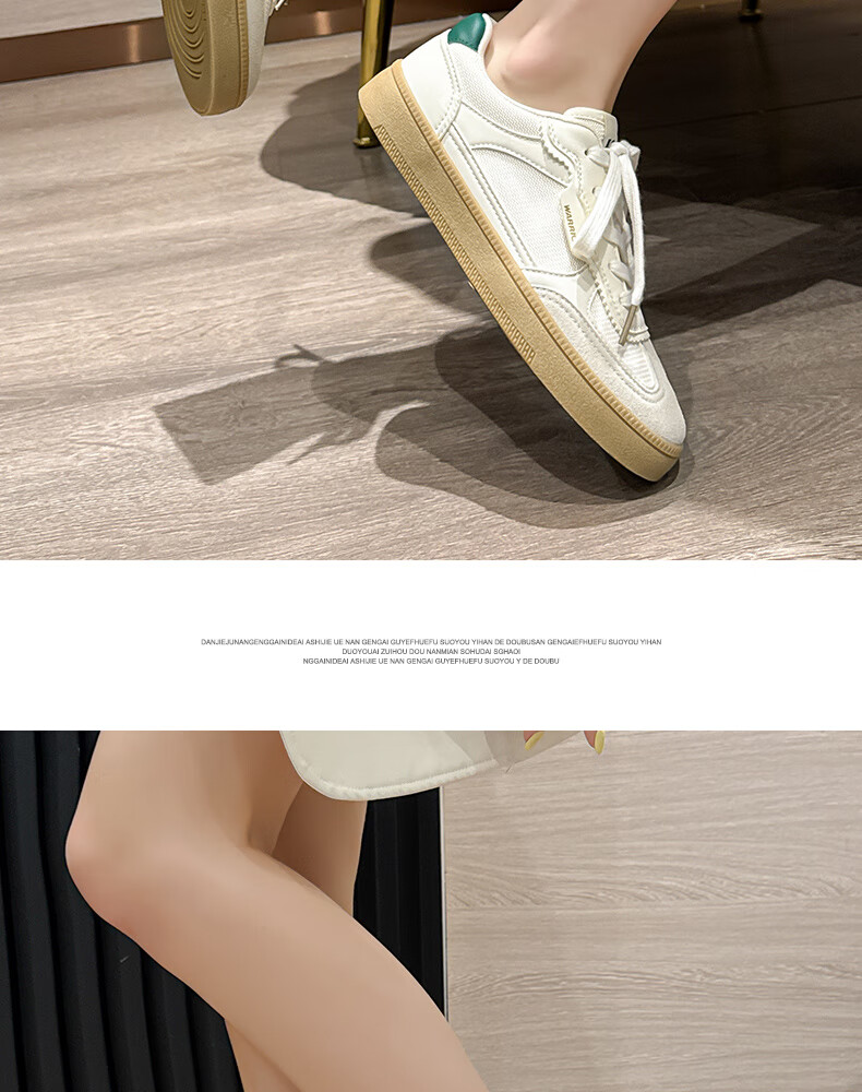 Warrior Women's Shoes 2026 New Summer Classic Retro Sneakers Comfortable Breathable Casual Shoes Beige Green Size 35 8