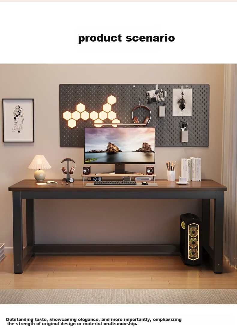 Quanpinwu Computer Desk, Home Desktop Gaming Table, Study Office Writing Desk, Long Table for Bedroom And Training 16