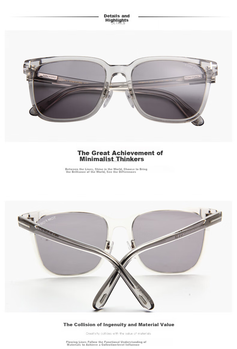 TOM FORD Sunglasses, Fashionable Single Item for Men And Women, Sun Protection Trendy Square Frame Glasses 0891K 20A 59mm 3