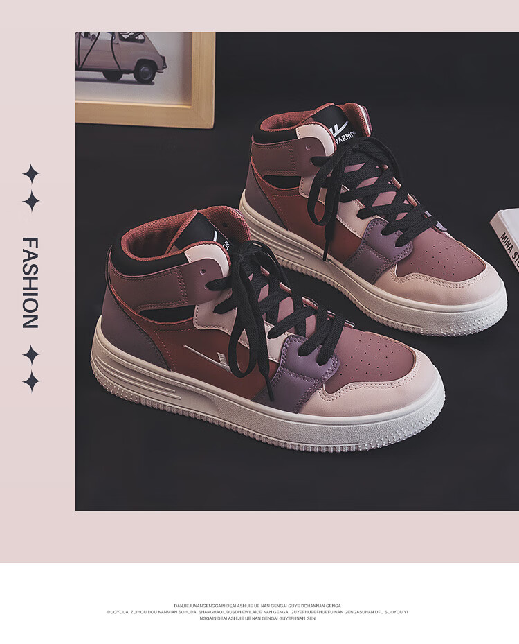 Huili Official Women's Shoes, 2026 New High-Top Thick-Soled Sneakers, Women's Skateboard Shoes, Black, Size 39 15