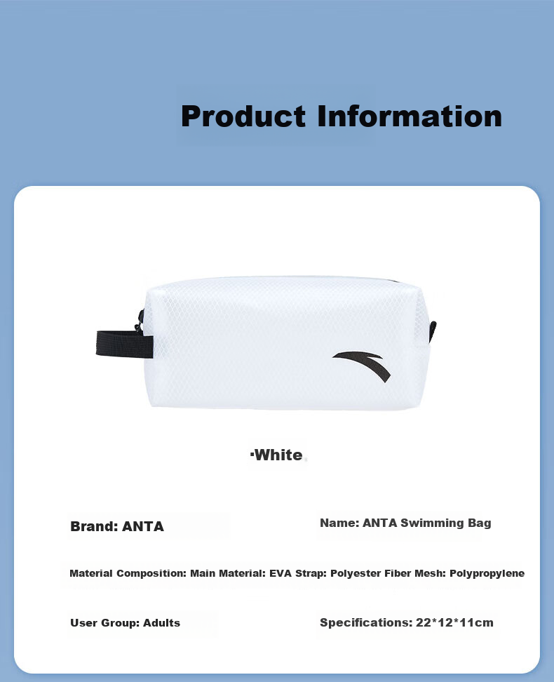 ANTA Swimming Bag for Men And Women, Portable Storage Bag, Waterproof And Dustproof Swim Bag, Hot Spring Fitness Shower Toiletry Bag 4