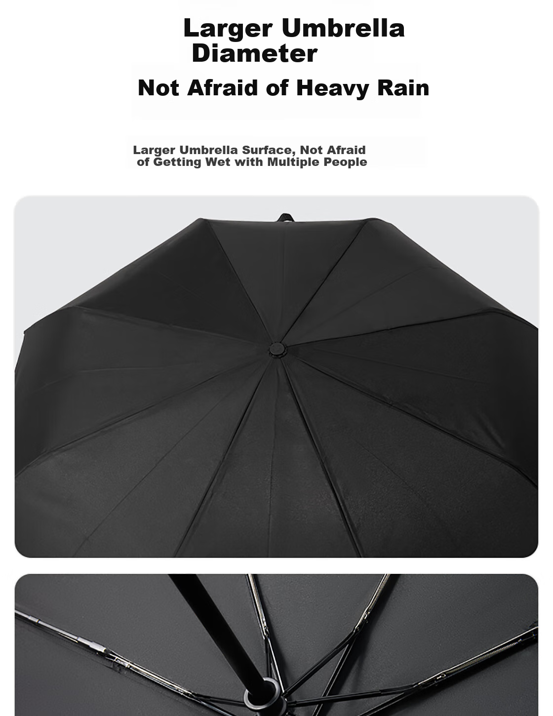 MINISO Automatic Umbrella Classic Solid Color Three-Fold Umbrella Rain Umbrella Rain Gear Dual-Use Sun Protection Umbrella Navy Blue 3