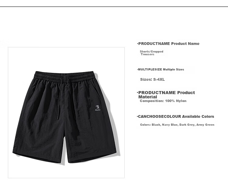 TUCANO Men's Summer Cooling Quick-Dry Breathable Sports Running Casual Comfortable Five-Point Shorts Dark Gray 2XL 2