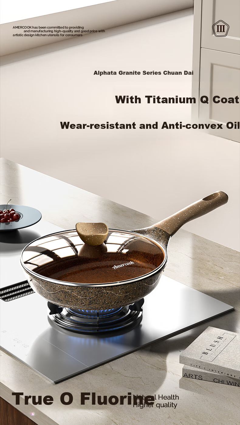 Amercook Alfiti Non-Stick Frying Pan, Maifanshi Griddle for Eggs And Pancakes, Steak Pan, Suitable for Induction Cooker And Gas Stove 1