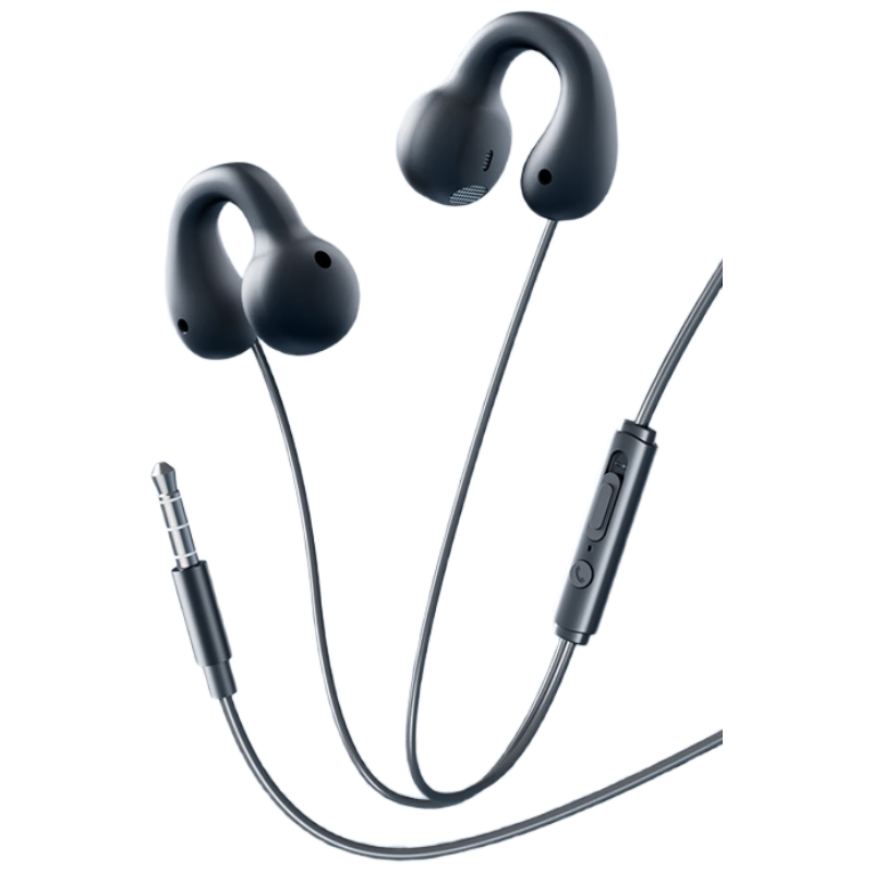 KOVOL [Over 50,000 Sold] Wired Earphones Clip-On Bone Conduction Concept Non-In Hanging Ear Sports Running Headband USB Computer Mobile Laptop 3.5mm Headset