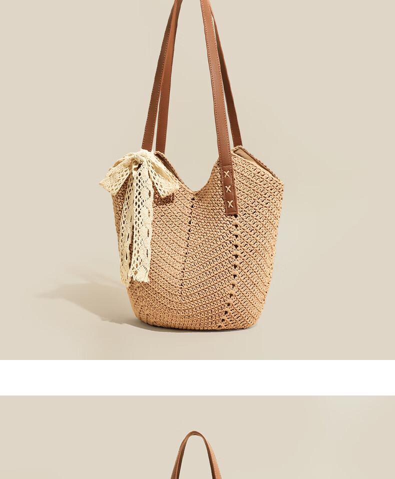 YUYULA Handbag, Women's Large Capacity Woven Bag, Casual Shoulder Tote Bag, Birthday And Mother's Day Gift, Practical Present for Mom 5