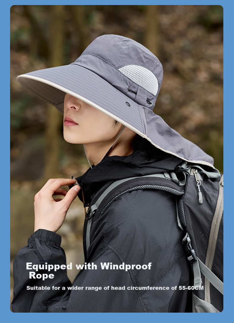 TUCANO Sun Protection Hat, Unisex Sun Hat, Fishing Hat, Hiking Hat, Sun Hat, Outdoor UV-Resistant Face Mask Hat for Me 7