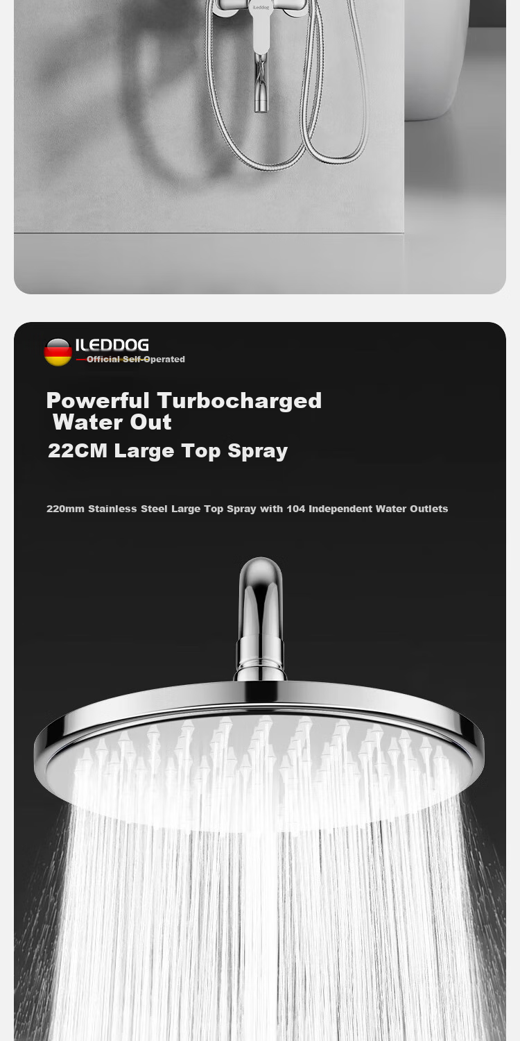 ILeddog [Germany] All-Copper Simple Shower Head Set, Bathroom No-Top Spray Bathtub Shower Head 019 4