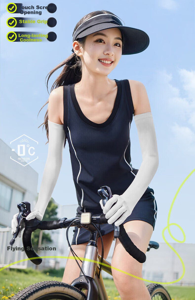 XTEP Cycling Sun Protection And Mosquito-Proof Gloves for Men And Women, Summer Ice Silk Cool-Feeling Thin Outdoor Cycling Fishing Touchscreen Gloves 3