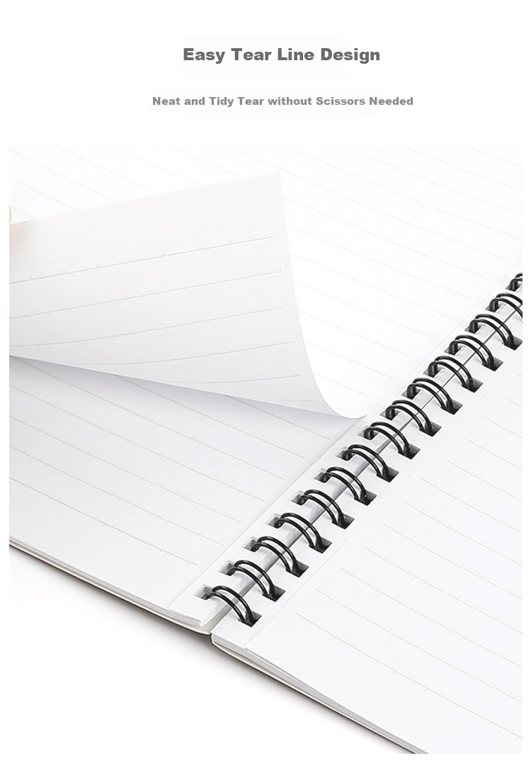 KOKUYO A5 Double Spiral Easy-Tear Notebook Gambol Watanabe Student Office Notebook Spiral Bound, 8mm Ruled, 50 Sheets/book, 4 Books Black, WCN-GTN3554 4