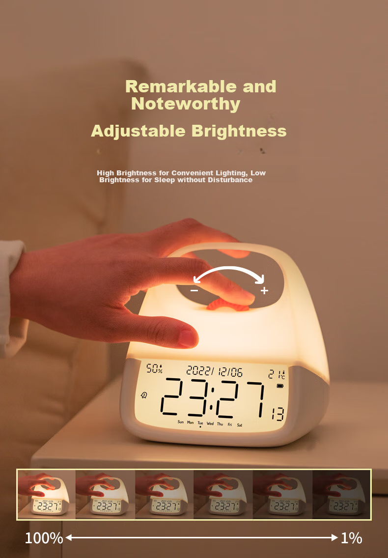 BANDIAN ORIGIN, Handheld Night Light Alarm Clock, Creative Bedroom Bedside Clock with Temperature And Humidity Display, Multifunctional Sleep Aid Night Light, Baby Feeding Light 5