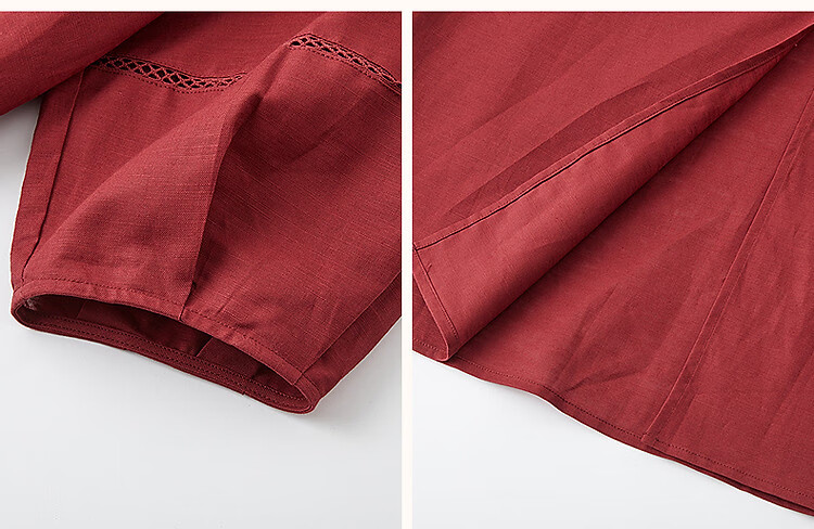Dme [Chunmuji] Summer Smooth Linen Cotton Bamboo Jersey Round Neck Loose Straight Dress for Petite Wome 9