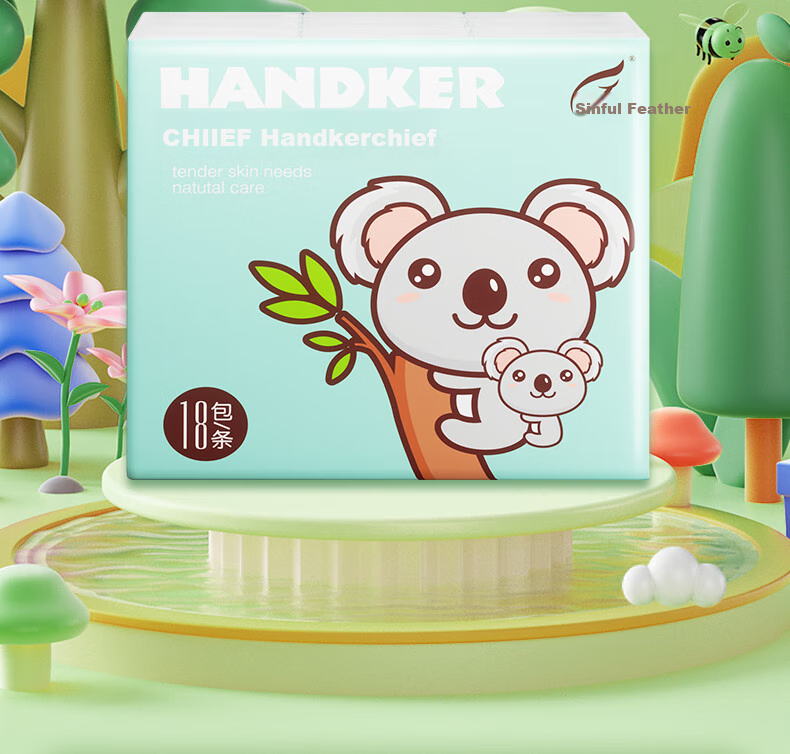 Feiyu Handkerchief Tissue Paper, Unscented, 4-Ply, 7 Sheets * 18 Packs, Facial Tissues, Small Pack Napkins, Toilet Paper, Portable And Personal Use 2