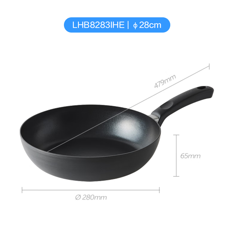 LOCK&LOCK Non-Stick Frying Pan, Deep Skillet, Stir-Fry Pan, Low-Smoke Cooking Pan for Eggs And Steak, Heat-Resistant Handle, Suitable for Gas Stove, 28cm
