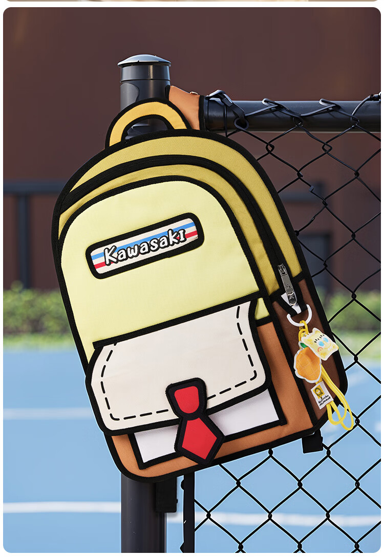 KAWASAKI SpongeBob Collaboration Cartoon Badminton Sports Backpack C8163 SpongeBob Yellow 4