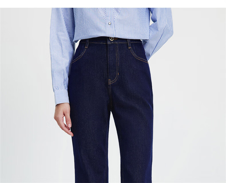Navigare Small Sailboat Brushed Skin-Friendly Washable Jeans, Autumn And Winter Style, Women's Lyocell Trousers, Flared Pants, 2342575508 21