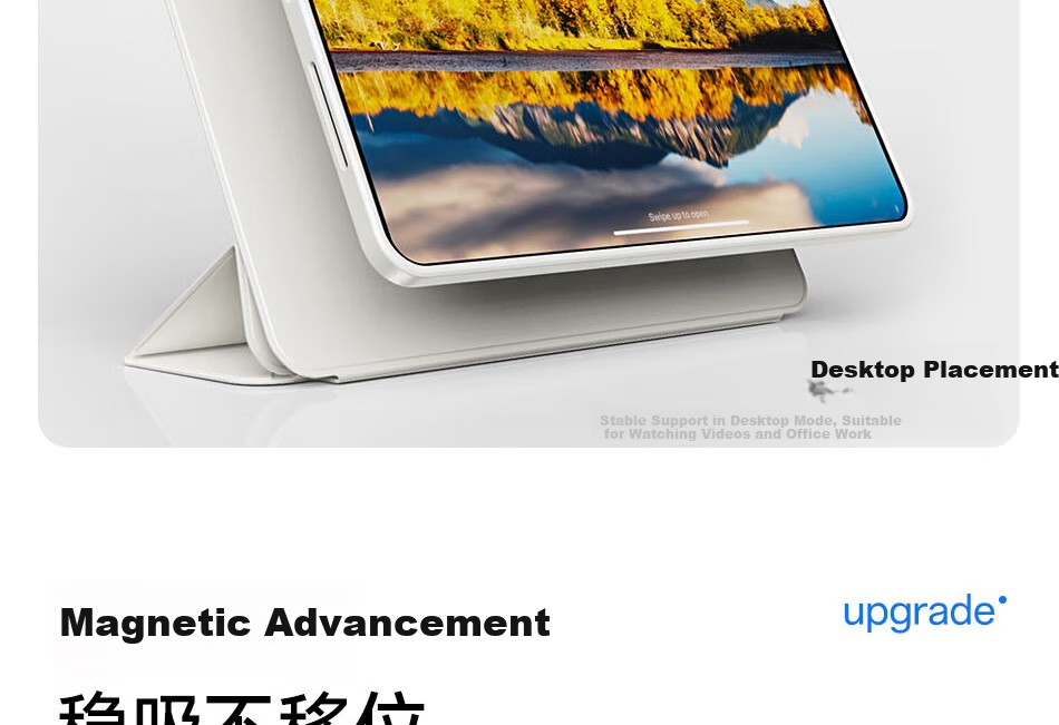 Zoyu Compatible with 2025 A16 Chip, IPad11 Protective Case, Y-Fold Double-Sided Magnetic Rotating Detachable, 11-Inch Apple Tablet Cover, Smog Gray 13