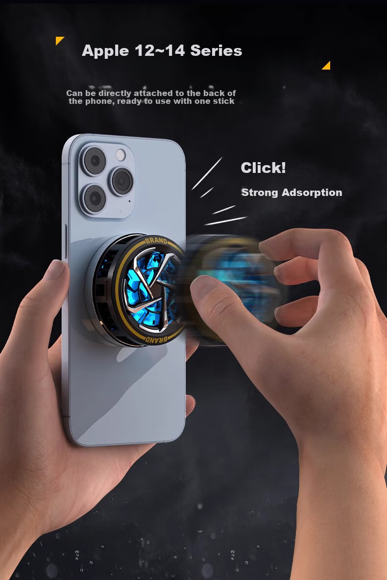 Topvork Magnetic Cooling Fan for Gaming And Live Streaming, Powerful Heat Dissipation with RGB Lighting Effects, Compatible with Apple IPad Tablet DY18 Aluminum Alloy 12