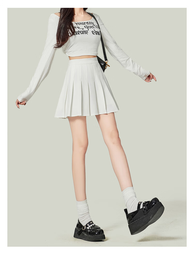 Ziyu Style Pleated Skirt for Women Petite High Waist Slimming Anti-Exposure Blazer Mini Skirt 2026 New Summer Bodycon Half Skirt 25