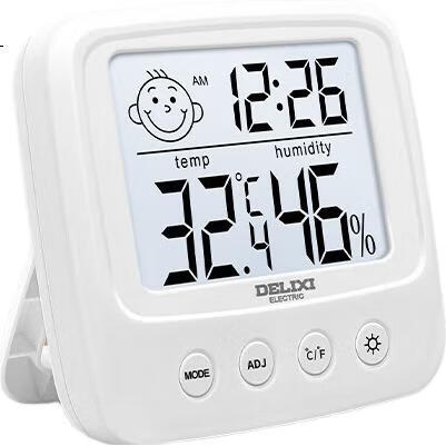 Термометр-гигрометр DELIXI ELECTRIC DM-1002 с подсветкой, электронный, цифровой, для детской комнаты, с индикатором настроения