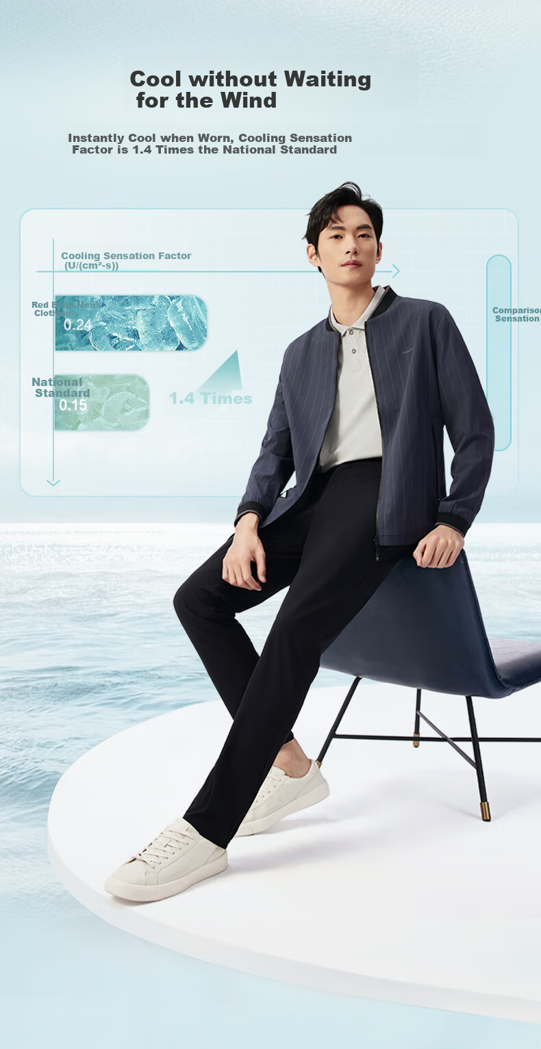 Hodo [Elastic Ice Silk Pants] Men's Dress Pants, Summer Quick-Dry Lightweight Cool Ice Silk Casual Pants 5