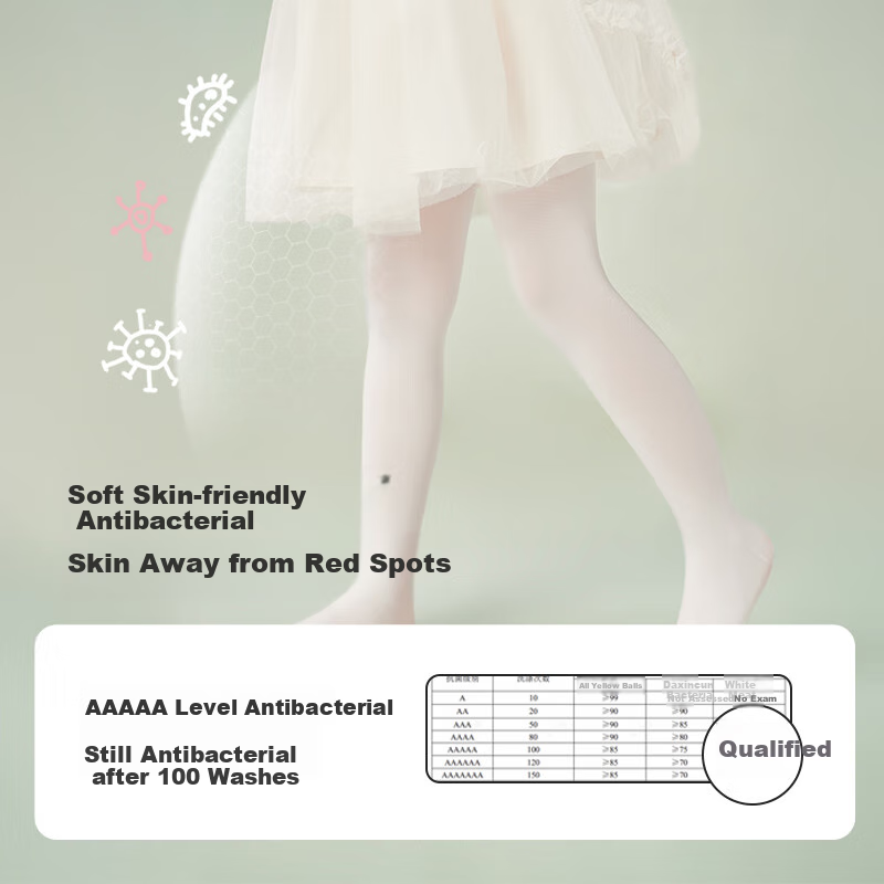 Minibala Children's Leggings, Girls' Dance Tights, Thin Four-Season Pantyhose, White Socks for Young Girls And Toddlers, 2-Pack