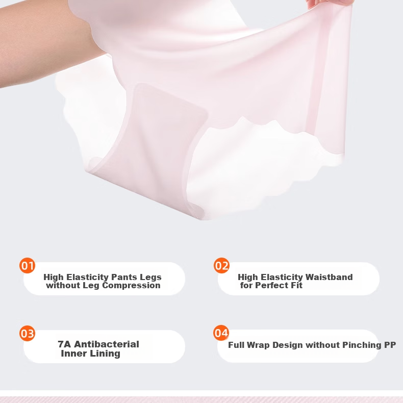 Hzasz Girls' Ice Silk Underwear, Summer Thin Seamless Face Mask Panties, Pure Cotton Crotch, Antibacterial Breathable Student Sports Triangle Briefs 3